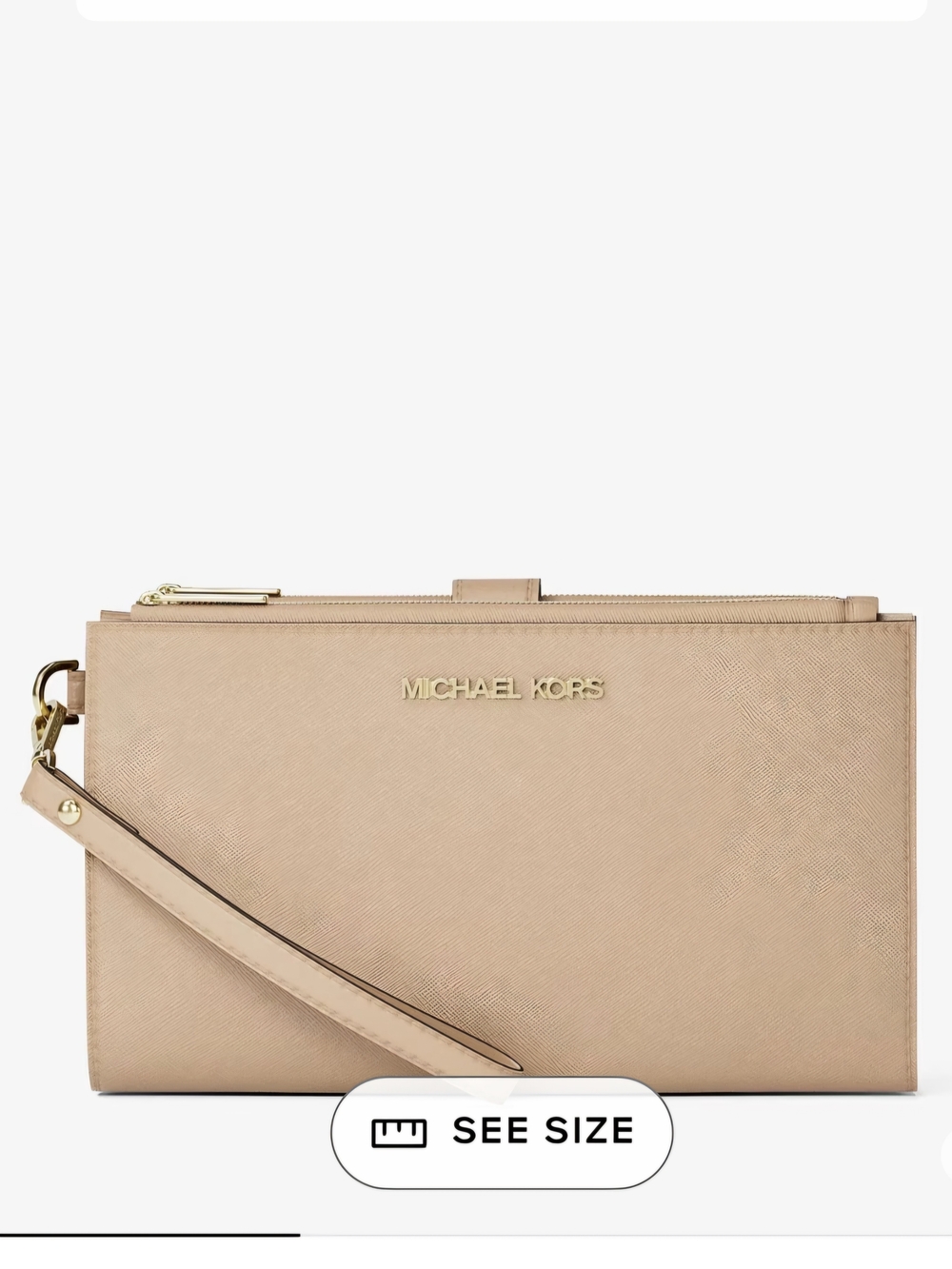 Michael Kors Jet Set Travel Double Zip Leather Wallet Nude - Picture 12 of 15